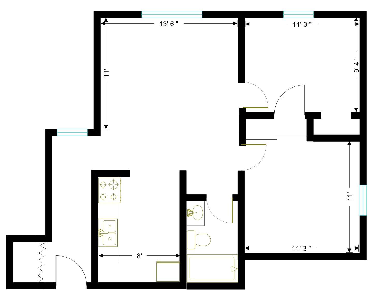 Kerk-4-plex-2-bedroom-layout