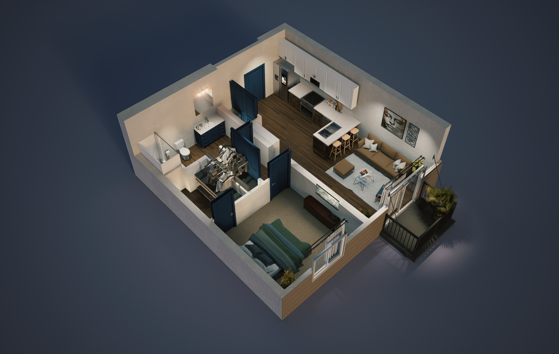The-Heights-Bluffs-1BR-Layout